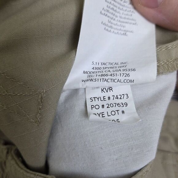 5.11 Tactical Pants Taclite Pro Ripstop Cargo 74273 Khaki Mens Measured 31.5x31 - Picture 11 of 14